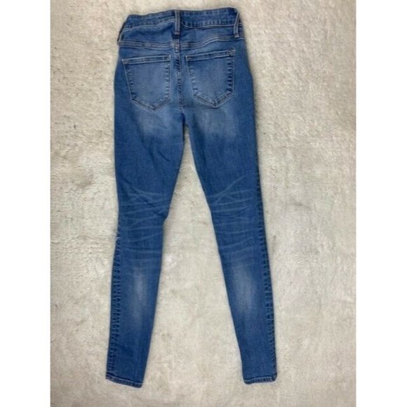 Old Navy Rockstar Size 0 Reg Womens Jeans Mid Rise Stretch Rip Torn Dist… - Picture 5 of 5